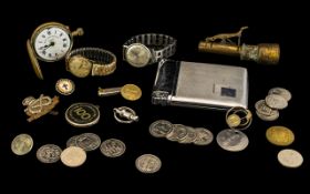 A Mixed Lot of Oddments to include a Smiths Astral wristwatch an Everite wristwatch, a full Hunter