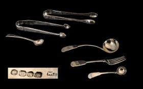 A Collection of Antique Period Small Silver Flatware Pieces all Fully Hallmarked. Comprises 1/