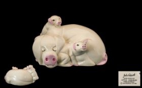 John Beswick Little Likeables 'Hide & Sleep' Number to base 40. Depicts a mother pig and two