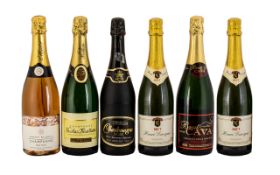 A Good Collection of Vintage Bottles of Champagne ( 6 ) Bottles, All Seals Intact. Various Brands as