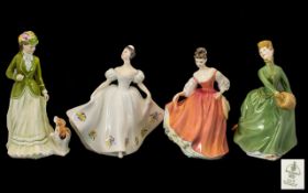 Collection of Royal Doulton Figures four in total, comprising; Grace HN2318; Fair Lady (Coral