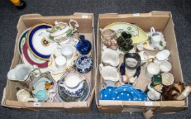 Large Collection of Assorted Pottery/Ceramics. Two boxes of collectibles, to include a vintage