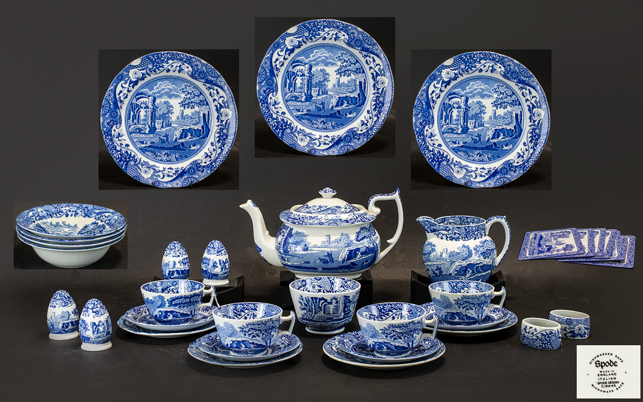 Collection of Copeland - comprising, Copeland Spode Blue Italian pieces to include - 4 cups &
