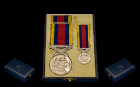 Military Interest - Pingat Jasa Malaysia Medal with ribbons and box, awarded for Chivalry, Galantry,