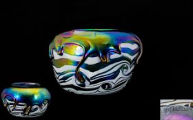 John Ditchfield Superb Quality and Heavy Studio Art Iridescent Glass Vase - Wonderful design and