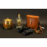 Pair of Vintage Regent Binoculars in brown leather case, 7 x 50 coated optics. Together with a