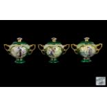 Collection of Porcelain Musical Lidded Boxes by Ardleigh Elliot Heirloom three in total,