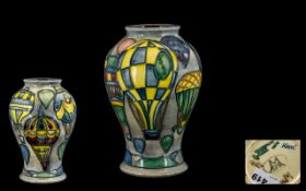 Moorcroft Modern Tube lined Vase 'Balloons' Pattern. Designer Jeanne McDougall. Date 1998. Height