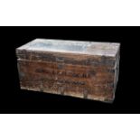 Oak Military Chest with Painted Name on Side and metal banding. Name on chest is Sergeant Rudge.