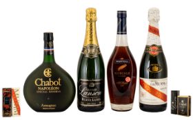 An Excellent Collection of Early and Vintage Bottles of Cognac, Brandy and Champagne ( 4 ) c.1970'