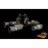 A Collection Of Binoculars, Three In Total - Comprising, Carl Zeiss Jena 8 x 30w MC Jenoptem