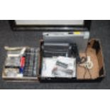 Fax Machine, Laminator, & DVD Player. Fully functional fax machine, unused laminator, DVD player and