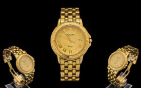 Raymond Weil Tango Gents Solid Gold Plated on Steel Wrist Watch. Ref 5560.G.W.1. Features