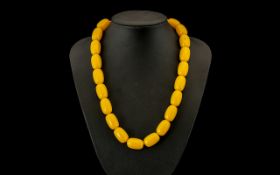Early 20th Century Superb Quality Bakelite / Butterscotch Beaded Necklace. c.1920. Weight 79.3