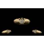 9ct Gold Single Stone Diamond Set Ring -