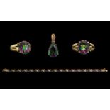 9 ct Yellow Gold and Mystic Topaz Single