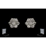 18ct White Gold - Superb Quality Pair of