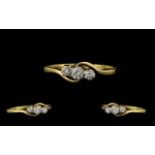 18ct Gold - Attractive 3 Stone Diamond R