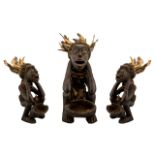 Antique Zombie Songye African Carved Fet