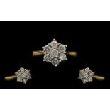 18ct Gold Attractive Diamond Set Cluster