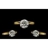 Ladies Attractive 18ct Gold - Single Sto