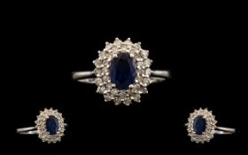 18ct White Gold - Attractive Sapphire an