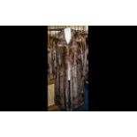Full Length Vintage Mink Coat, rich brown colour with collar and reveres, with two slit pockets,