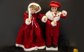 Christmas Power Operated Automation Festive Figures , Two in total, comprising a small child boy and