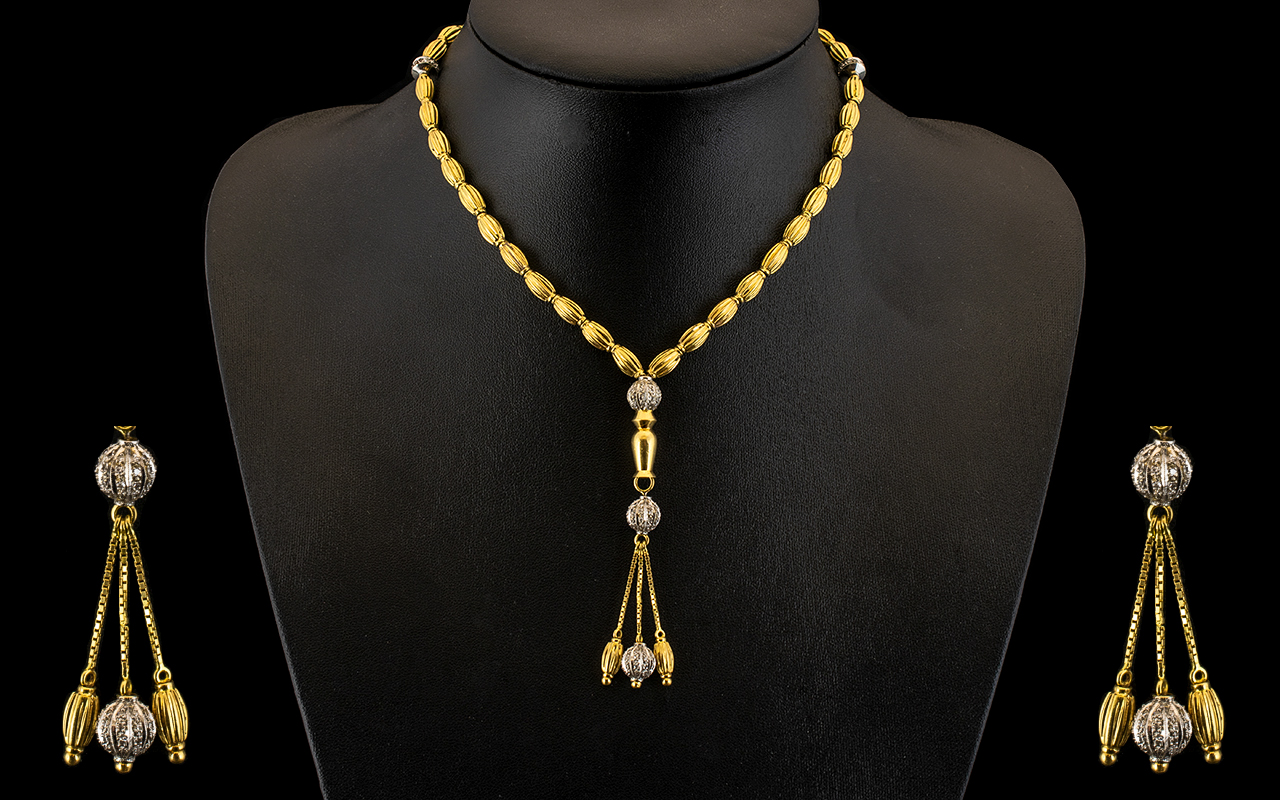 18ct Gold - Diamond Set Prayer Beads with Diamond Set Spacers and Tassel. The Whole of Good