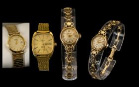 Ladies 9ct Gold Accurist Wristwatch Manual Wind, Baton Numerals.