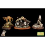Border Fine Arts Handmade Trio of Animal Figures. Comprises 1/ Secret Plates AO401, River Hideaway '