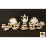 Royal Albert Old Country Roses Teaset comprising teapot, 6 tea cups, saucers and side plates, salt