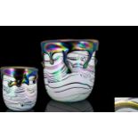 John Ditchfield Signed Glassform Superb Quality and Heavy Studio Art Iridescent Glass Vase of