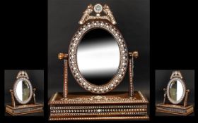 Anglo Indian - NIce Quality Toilet Table Mirror ( Adjustable ) with Pullout Drawer Below, Inlaid