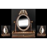 Anglo Indian - NIce Quality Toilet Table Mirror ( Adjustable ) with Pullout Drawer Below, Inlaid