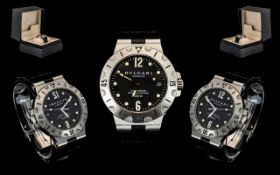 Bvlgari - Stainless Steel Diagono Scuba SD38S Automatic Chronometer Wrist Watch, Powered by a Cosc