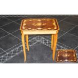 Italian Musical Inlaid Sewing Table with lift up lid to reveal compartments for sewing items or