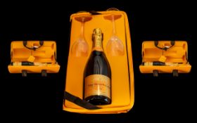 Veuve Clicquot Ponsardin Vintage Bottle of Champagne dated 2002. Comes with two glass champagne