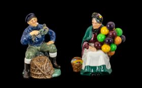 Royal Doulton Hand Painted Figures ( 2 ) Comprises 1/ The Lobster Man HN2317, Designer Mike