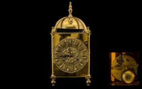 A Late 20thC Franz Hermle & Sons Brass Lantern Clock, of typical form. German movement,back plate