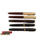 A Collection of Vintage Parker Pens plus 2 others (6) pens in total. 1. Parker 51 fountain pen x 2 .
