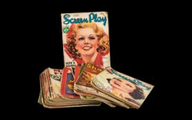 Large Collection of Vintage 'Screen Play' Movie Magazines dating from 1930s and 1940s with