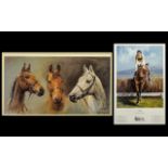 Two horse racing prints - ''We three kings'', showing Desert Orchid, Red Rum and Arkle by Susan