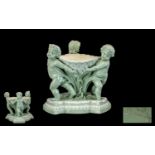 Minton - 19th Century Celadon Fine Quality and Impressive Cherubs Figural Porcelain Centrepiece