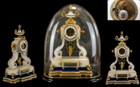A French Late 19th Century LEP Japy & CIe Superb Quality Albaster and Gilt Bronze Mantel Clock,
