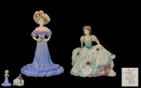 Coalport Handpainted Figurines (2). 1. Age of Elegance 'On the Balcony' circa 1994.