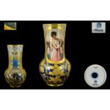 Royal Vienna Porcelain Factory Superb Quality Signed Hand painted Vase. The central panel with