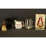 Collection of Rare Vintage Drinking Items including a Bell's Scotch Whiskey Bell Decanter