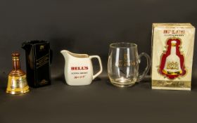 Collection of Rare Vintage Drinking Items including a Bell's Scotch Whiskey Bell Decanter