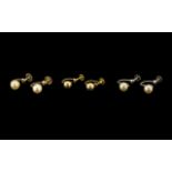 Two Pairs of Ladies 9ct Gold Pearl Set Earrings - both marked for 9ct. Plus a pair of Sterling